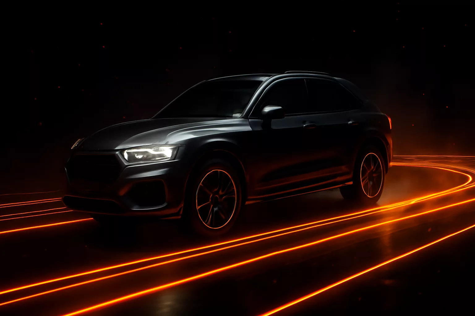 Автомобиль Ауди Q3 едет из Китая в Россию